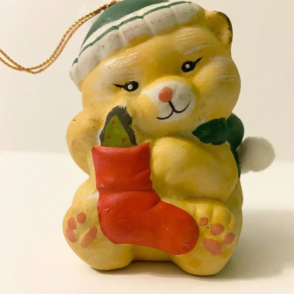 Christmas Chimer Bisque Porcelain Ornament Lisas  Creations Bear Chimer - Picture 3 of 16